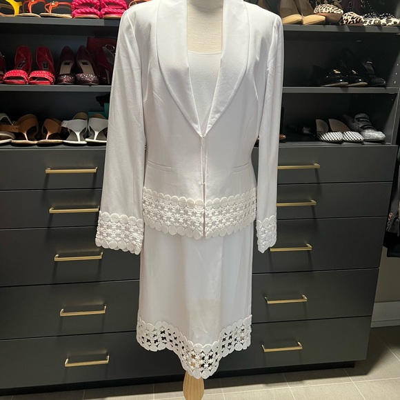 BRAND NEW White Dress & Jacket Set by Together - Picture 1 of 9